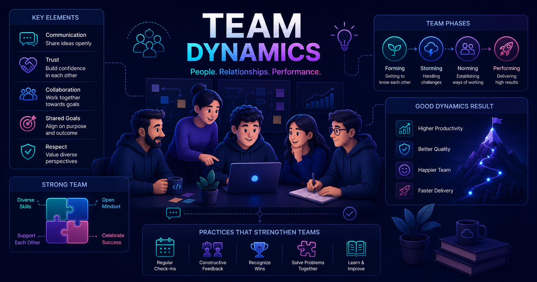 Software development team collaborating on a project with diverse roles working together