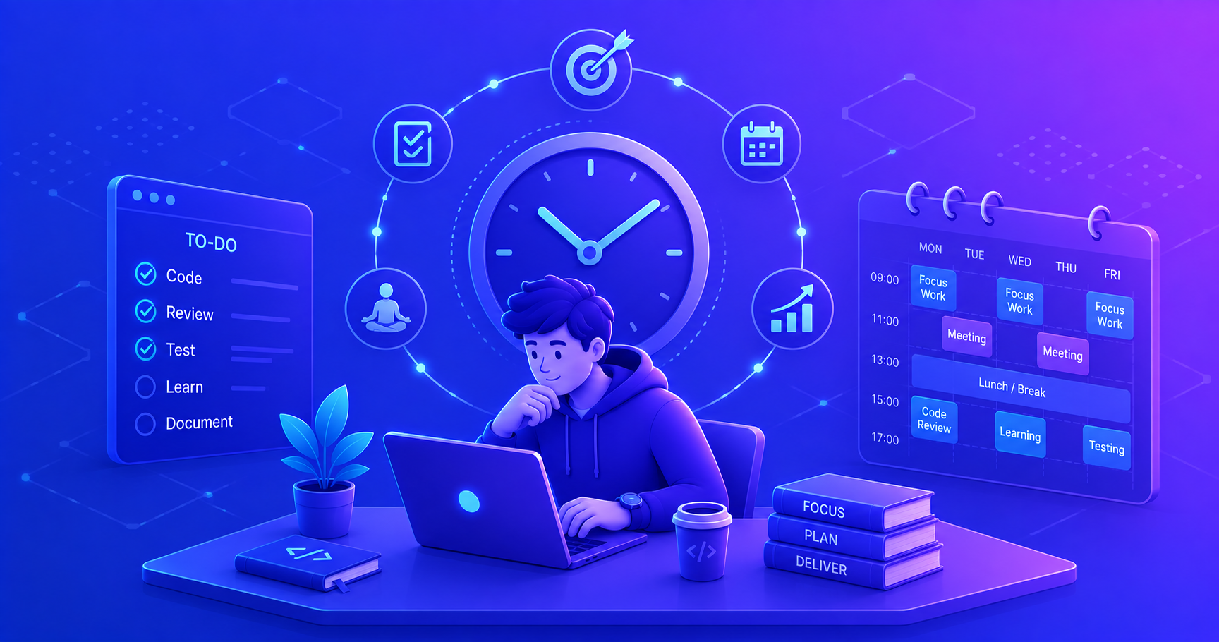 Developer managing multiple tasks and priorities on a board